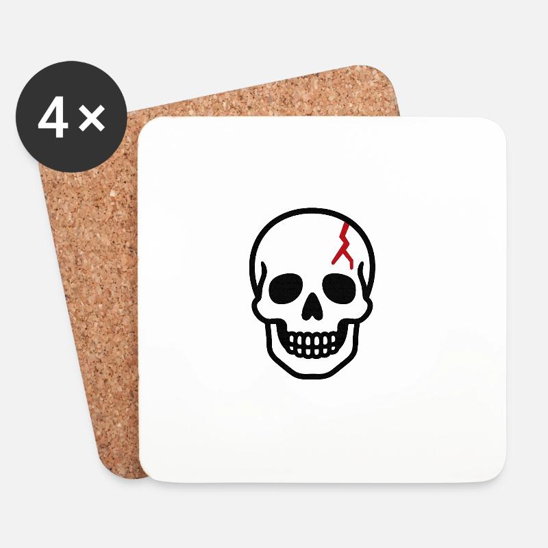 teschio_anatomico - Coasters (set of 4) - white