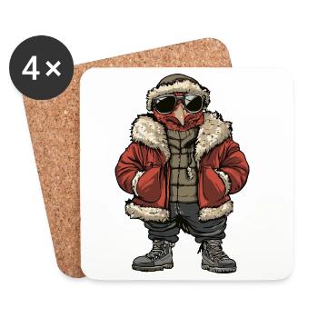 Turkey Cool Winter - Coasters (set of 4) - white - Front