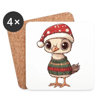 Strauß Weihnachten - Untersetzer (4er-Set) - Weiß - Vorne