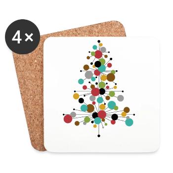 Have a Cool Yule! – Retro Christmas design - Coasters (set of 4) - white - Front