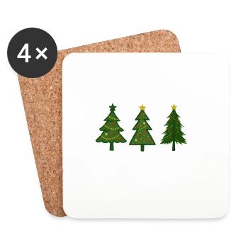 Christmas Tree Christmas Tree Christmas Tree - Coasters (set of 4) - white - Front