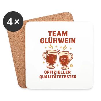 Team Glühwein Weihnachtsmarkt Weihnachtsfeier - Untersetzer (4er-Set) - Weiß - Vorne