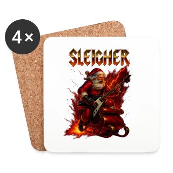 Heavy Metal Santa Sleigher - Untersetzer (4er-Set) - Weiß - Vorne