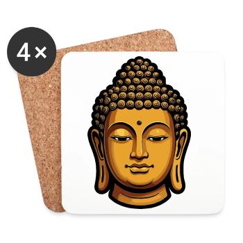 Golden Buddha Meditation Aura - Coasters (set of 4) - white - Front