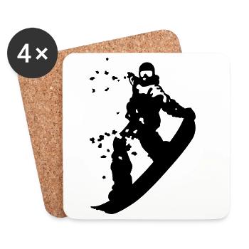 Snowboard - Untersetzer (4er-Set) - Weiß - Vorne