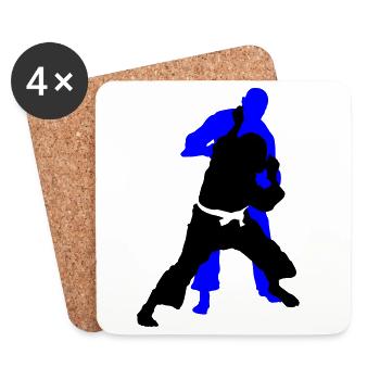 Judo - Dessous de verre (lot de 4) - blanc - Devant