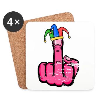 Majeur Stingerfinger Carnaval - Dessous de verre (lot de 4) - blanc - Devant