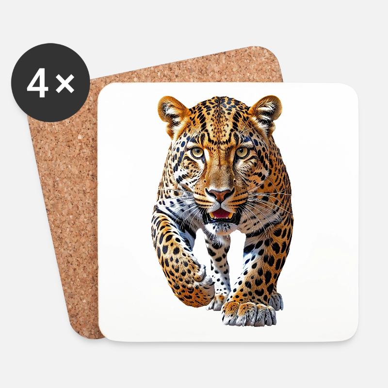 Leopard - Coasters (set of 4) - white