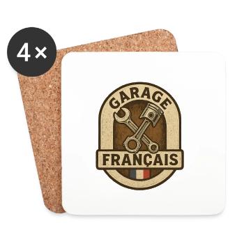 French Garage Vintage Pistons - Coasters (set of 4) - white - Front