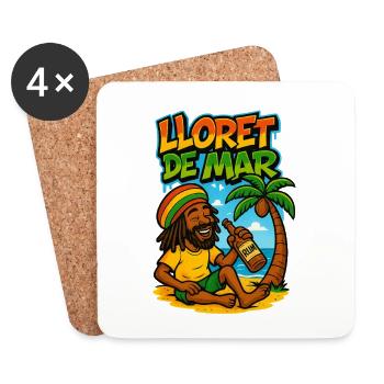 Lloret de Mar Rastas on the beach  - Dessous de verre (lot de 4) - blanc - Devant