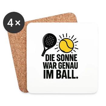 Soleil dans le ballon - excuse dans le sport de padel - Dessous de verre (lot de 4) - blanc - Devant