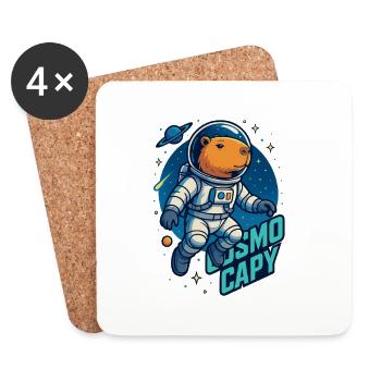 Cosmo Capy – Space Capybara Shirt 🚀 - Untersetzer (4er-Set) - Weiß - Vorne