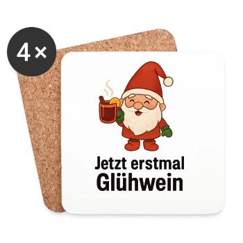 Glühwein Wichtel - Untersetzer (4er-Set) - Weiß - Vorne