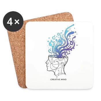 Mente Creativa – Ilustración Abstracta del Cerebro - Dessous de verre (lot de 4) - blanc - Devant