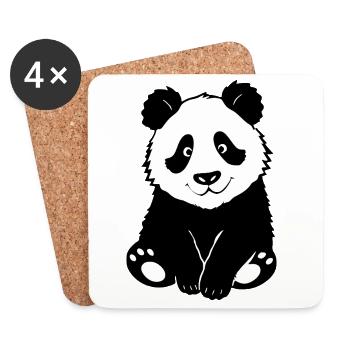 Panda Bear Bear T-shirt Gift Kids - Coasters (set of 4) - white - Front
