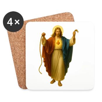 Tempelreinigung | Jesus im Tempel - Untersetzer (4er-Set) - Weiß - Vorne