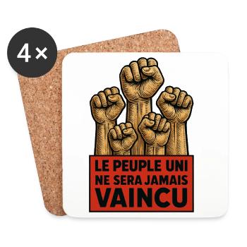 The united people will never be defeated - Coasters (set of 4) - white - Front