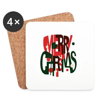 Merry Christmas – Futuristic Xmas Design - Coasters (set of 4) - white - Front