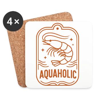 Aquaholic Garnele - Untersetzer (4er-Set) - Weiß - Vorne