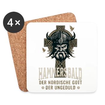 Hammersbald - Dieu viking drôle de l’impatience - Dessous de verre (lot de 4) - blanc - Devant