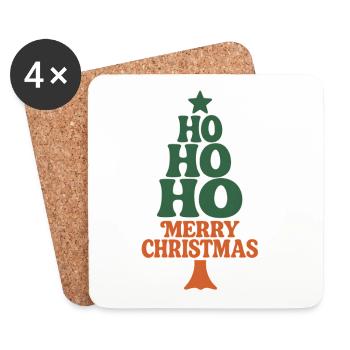Hohoho Hippie 70s Retro Christmas - Coasters (set of 4) - white - Front
