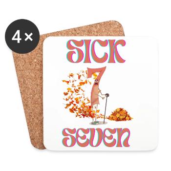 67 Sick Seven - Dessous de verre (lot de 4) - blanc - Devant