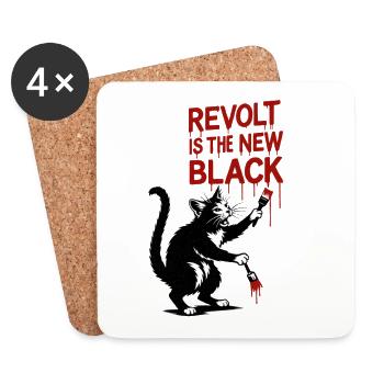 La révolte est le nouveau noir - Dessous de verre (lot de 4) - blanc - Devant