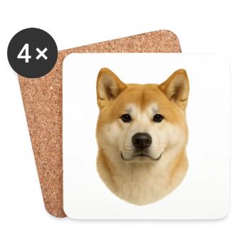 Shiba Inu Kopf Illustration - Untersetzer (4er-Set) - Weiß - Vorne
