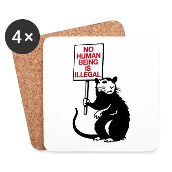 Animal Activism Sign - Coasters (set of 4) - white - Front
