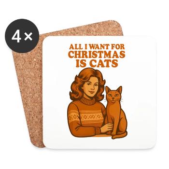 Weihnachten All I Want For Christmas - Coasters (set of 4) - white - Front