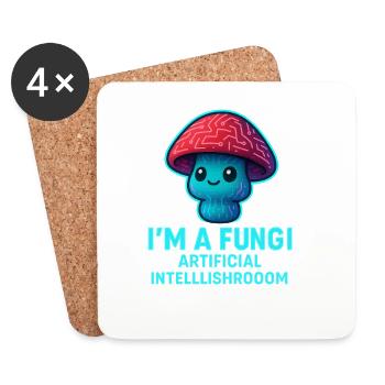 Künstliche Pilzfreundin Fungi AI - Untersetzer (4er-Set) - Weiß - Vorne