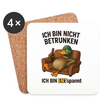 I'm not drunk RELAXED - Coasters (set of 4) - white - Front
