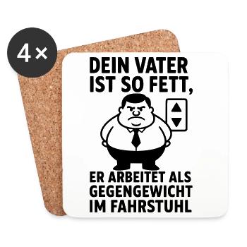 father fat joke obese - Coasters (set of 4) - white - Front