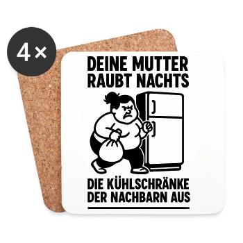 deine mutter witz kühschrank - Untersetzer (4er-Set) - Weiß - Vorne