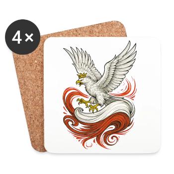Poland Polska Eagle Epic Flag Flag Gift - Coasters (set of 4) - white - Front