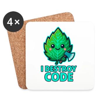 Green Leaf Code Warrior - Coasters (set of 4) - white - Front
