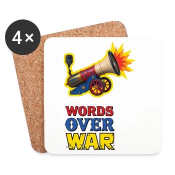 WORDS OVER WAR #3 - let's talk - Dessous de verre (lot de 4) - blanc - Devant