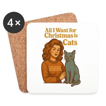 Ugly Christmas Weihnachten - Coasters (set of 4) - white - Front