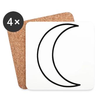 Mond Silhouette - Untersetzer (4er-Set) - Weiß - Vorne