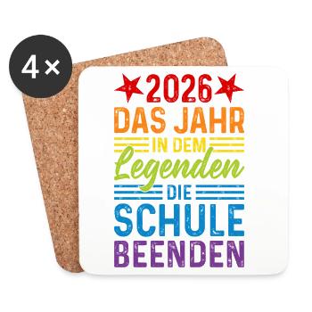 2026 The Year Legends Finish School - Coasters (set of 4) - white - Front
