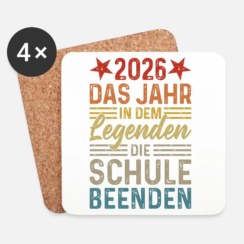 2026 Das Jahr in dem Legenden die Schule beenden - Untersetzer (4er-Set) - Weiß