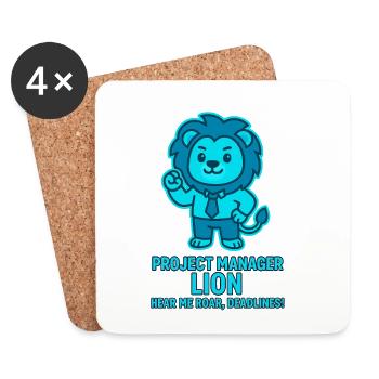 Project Manager Löwe – Deadlines - Coasters (set of 4) - white - Front