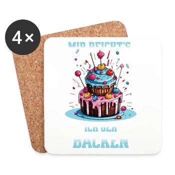 Baking Baker Baking Queen Baking Fairy Cake Cake - Coasters (set of 4) - white - Front