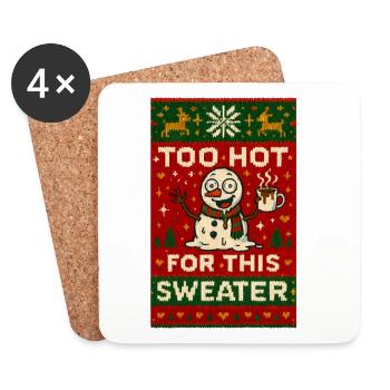 Zu heiß für diesen Pullover Schneemann - Untersetzer (4er-Set) - Weiß - Vorne