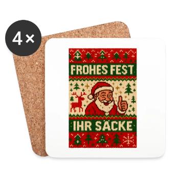 Joyeux Noël, espèce de vilain Noël - Dessous de verre (lot de 4) - blanc - Devant