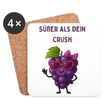 Süßer Crush Traube - Untersetzer (4er-Set) - Weiß - Vorne