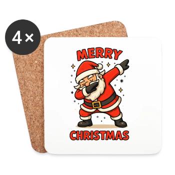 Dabbing Santa Dab - Untersetzer (4er-Set) - Weiß - Vorne