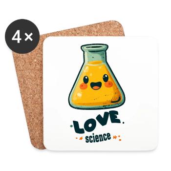 Love Science - Dessous de verre (lot de 4) - blanc - Devant