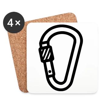 Karabiner Symbol Klettern - Untersetzer (4er-Set) - Weiß - Vorne