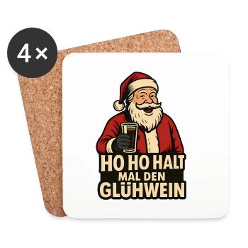 Ho Ho Hold the mulled wine - Coasters (set of 4) - white - Front